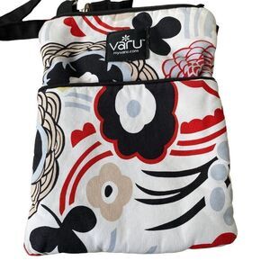 Varu Floral Adjustable Strap Zipper Top Pockets Hipster Crossbody Bag Purse